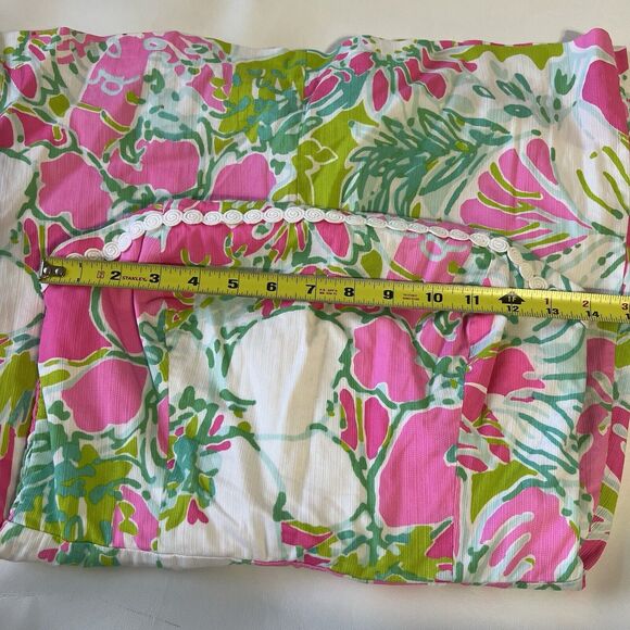 LILLY PULITZER Jesse Skort Romper Flamingo Pink Spaghetti Tropical Strap Size 0 - Picture 4 of 12